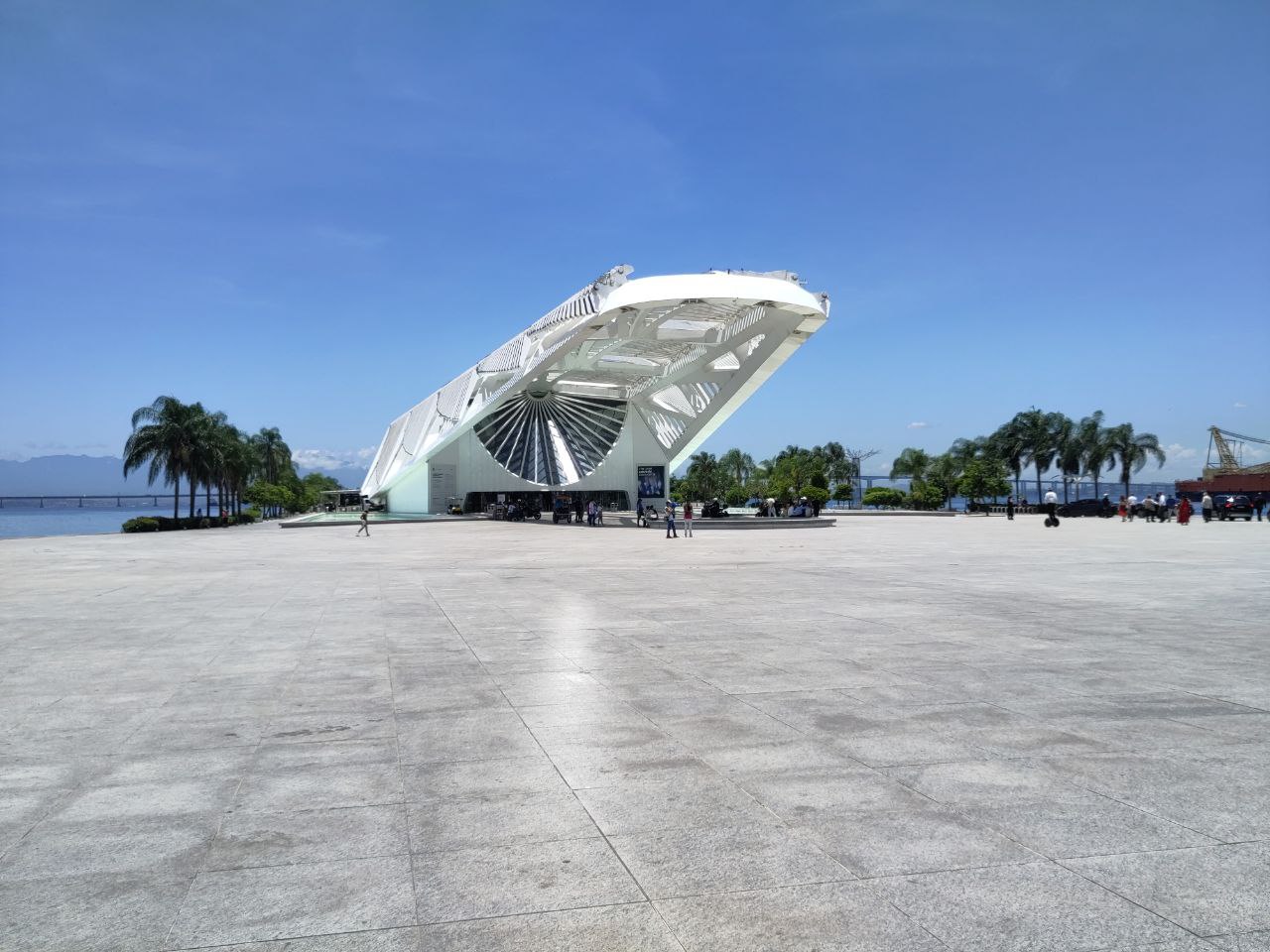 View on the Museu do Amanhã in Rio de Janeiro near the water