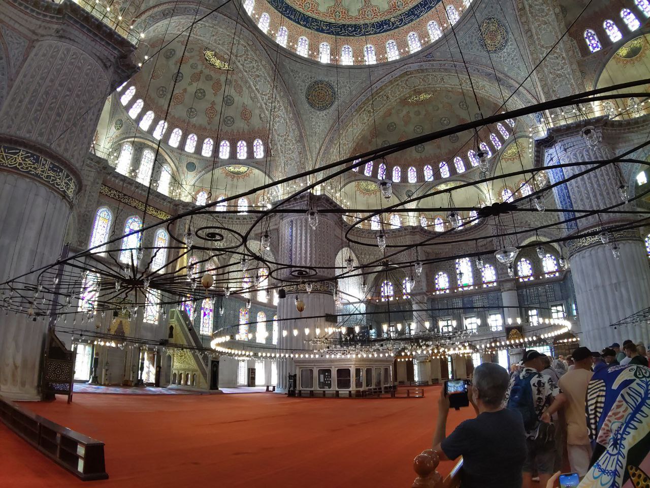 Blue Mosque from the inside - half of the area is for visitors, while the other area is for prayers only