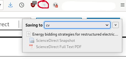 Zotero Connector at work after clicking its Plugin Icon